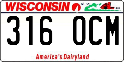 WI license plate 316OCM