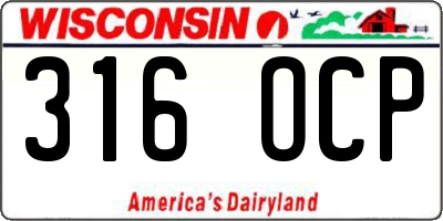 WI license plate 316OCP