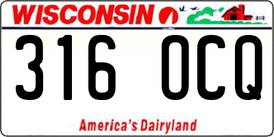 WI license plate 316OCQ