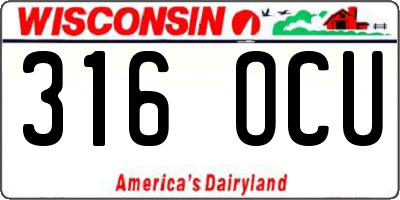 WI license plate 316OCU