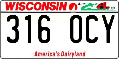 WI license plate 316OCY