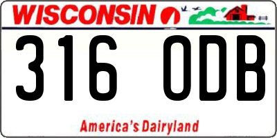 WI license plate 316ODB