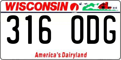 WI license plate 316ODG