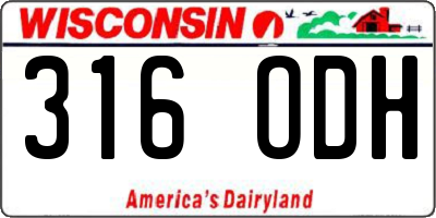 WI license plate 316ODH