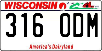 WI license plate 316ODM