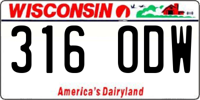 WI license plate 316ODW