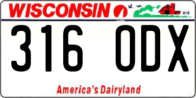 WI license plate 316ODX