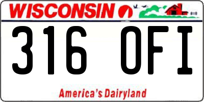 WI license plate 316OFI