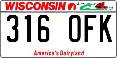WI license plate 316OFK