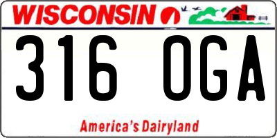 WI license plate 316OGA