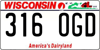 WI license plate 316OGD