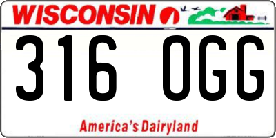 WI license plate 316OGG