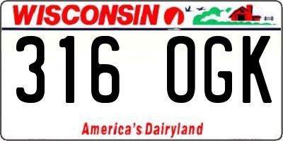WI license plate 316OGK