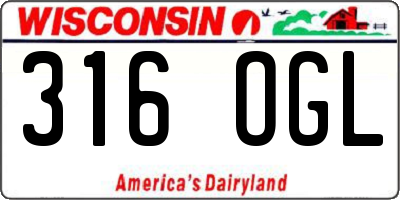 WI license plate 316OGL