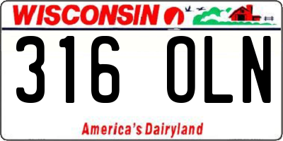 WI license plate 316OLN