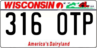 WI license plate 316OTP