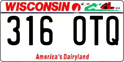 WI license plate 316OTQ