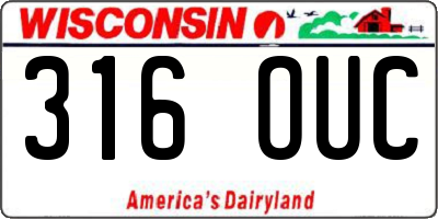 WI license plate 316OUC