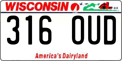 WI license plate 316OUD
