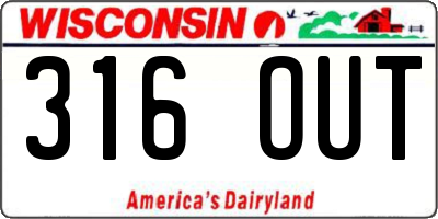 WI license plate 316OUT