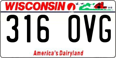 WI license plate 316OVG