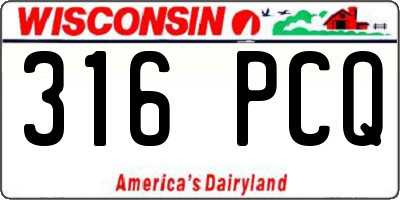 WI license plate 316PCQ