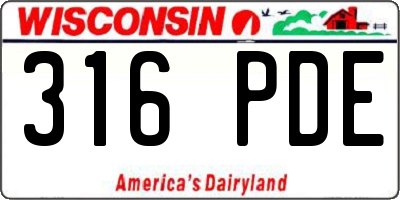 WI license plate 316PDE