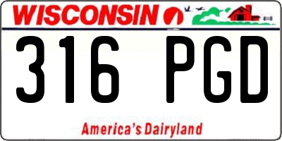 WI license plate 316PGD