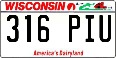 WI license plate 316PIU