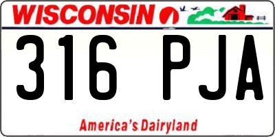 WI license plate 316PJA