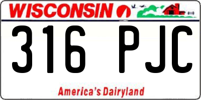 WI license plate 316PJC