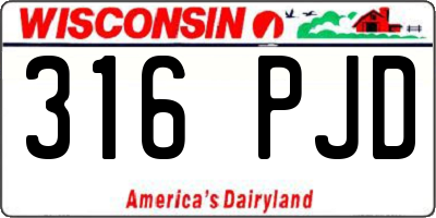 WI license plate 316PJD