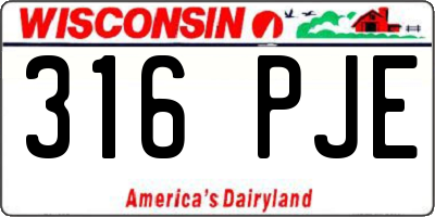 WI license plate 316PJE