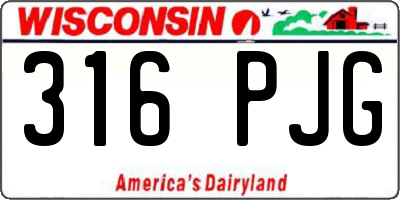 WI license plate 316PJG