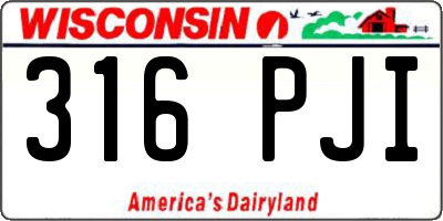 WI license plate 316PJI