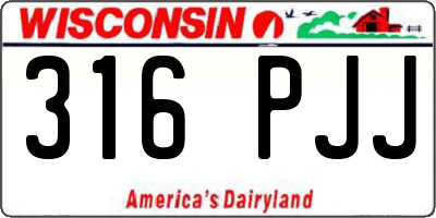 WI license plate 316PJJ