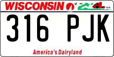 WI license plate 316PJK