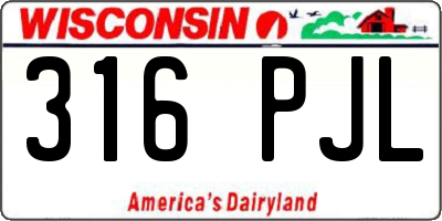 WI license plate 316PJL