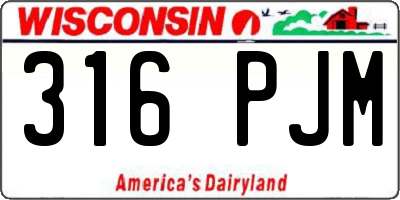 WI license plate 316PJM