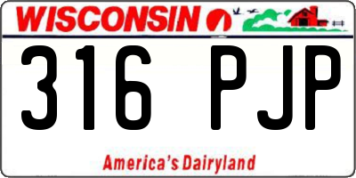 WI license plate 316PJP