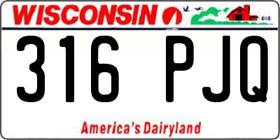 WI license plate 316PJQ