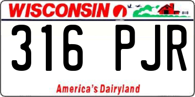 WI license plate 316PJR