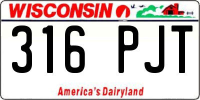 WI license plate 316PJT