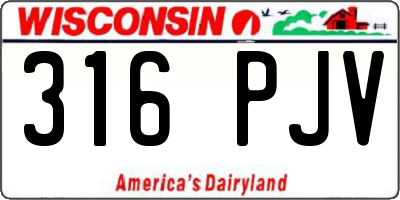 WI license plate 316PJV