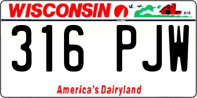 WI license plate 316PJW
