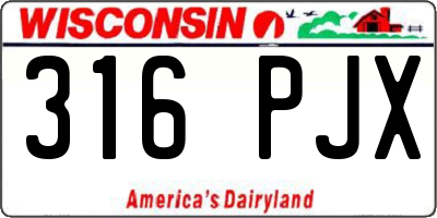 WI license plate 316PJX