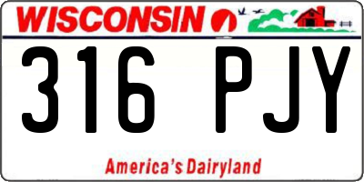 WI license plate 316PJY