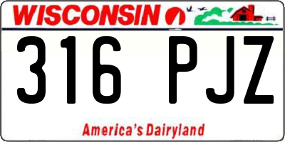 WI license plate 316PJZ