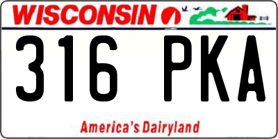 WI license plate 316PKA
