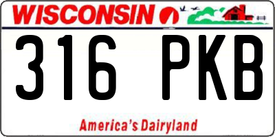 WI license plate 316PKB